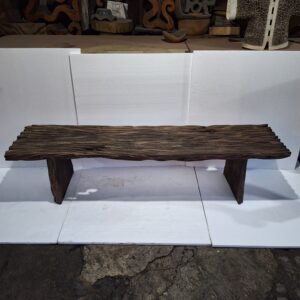 Dark Grey Carved Bench 0103004