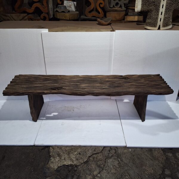 Dark Grey Carved Bench 0103004