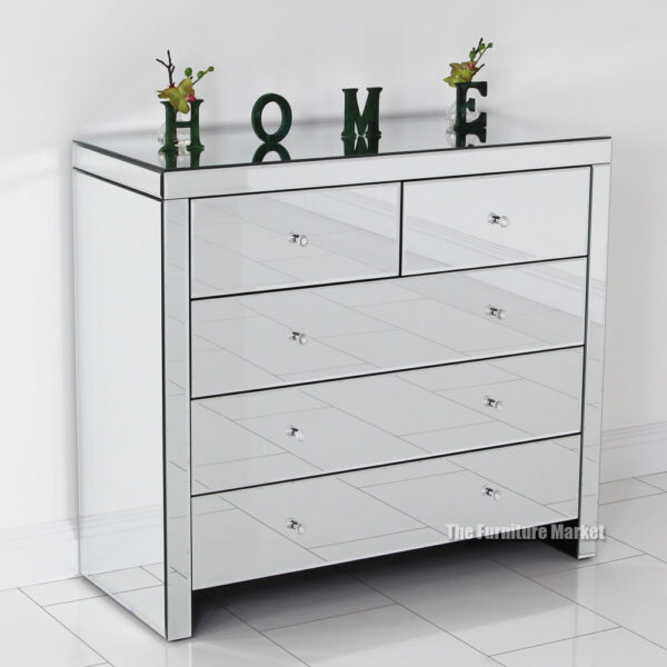 Venetian Mirrored 5 Drawers 0104008