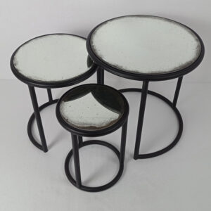 0105009 Round Antique Silver Tables