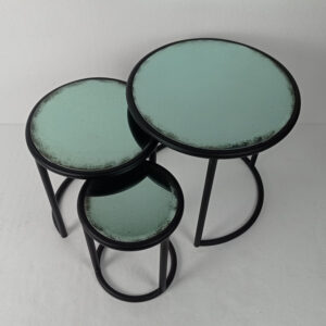 Round Green Antique Mirror Tables 0106010