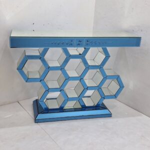 0107002 Console Mirrored Blue Diamond
