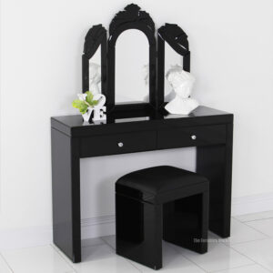 Venetian Black Floral Dressing Table Mirror 0109005