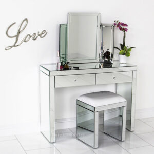 Venetian Mirrored White Stool 0109006