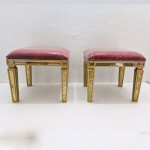 Gold Stool Mirror with Red Covered 0110002