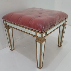 Silver Stool Mirror with Red Covered 0110003