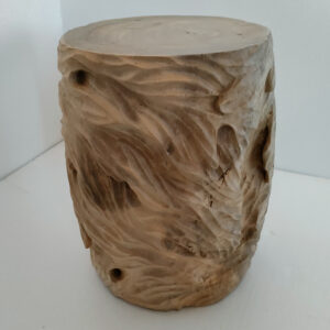 Natural Wood Carved Stool 0110015