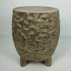 Natural Wood Carved Stool 0110017