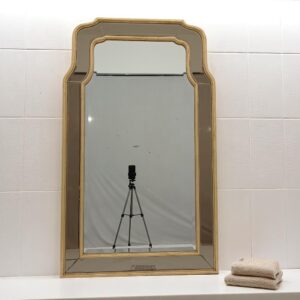 Wooden Wall Mirror List Brown 0302004
