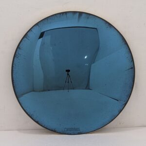 Convex Blue Antique Mirror Light Brass Frame 0303005