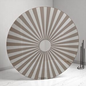 Modern Round Brown Silver Mirror 0304009