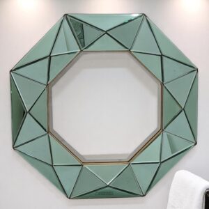 Octagonal Modern Green Mirror 0305002
