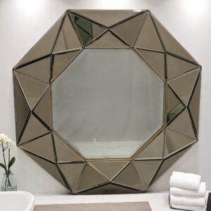 Octagonal Modern Brown Mirror 0305003