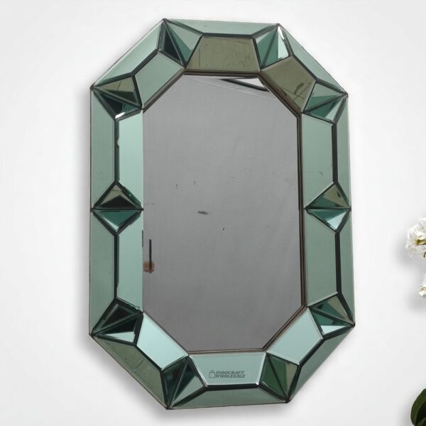 3D Octagonal Green Mirror 0305005