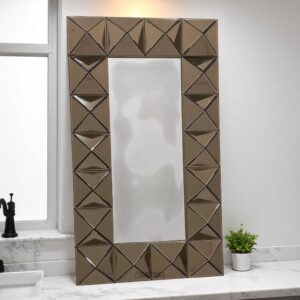 Rectangular 3D Brown Diamond Mirror 0305006