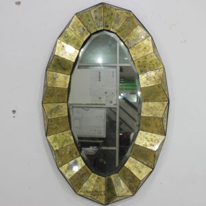 3D Eglomise Mirror Gold Oval MG 018010