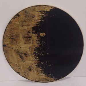 Round Eglomise GOLD BLACK MG 018065
