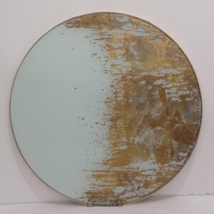 ROUND Eglomise GOLD WHITE MG 018065