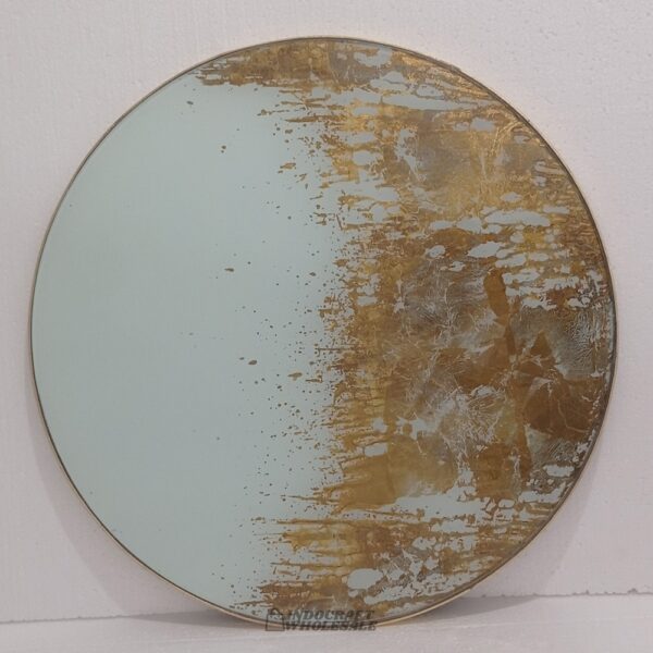 ROUND Eglomise GOLD WHITE MG 018065