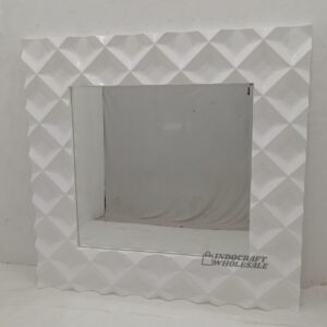 Square Mirror White Frame Gloss 700005